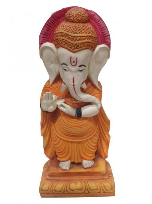 Ganesh Standing Statue With Vivekananda Posture Made Up Of Poly Stone